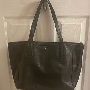 Fossil Sydney Shopper Tote/Shoulder Bag - Black Leather - Great Condition